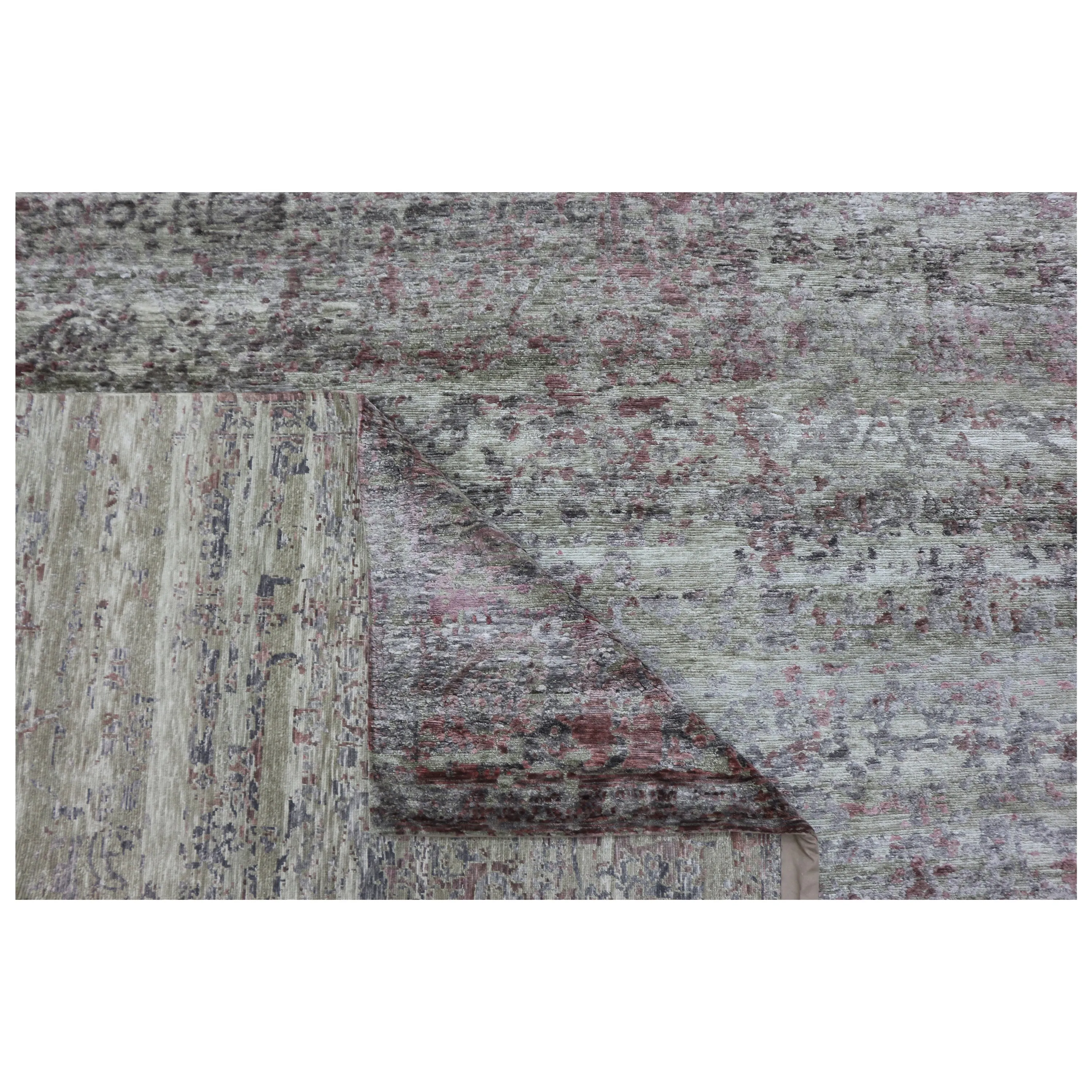 Multicolored Sabideh Nu Vibrant Tibetan Silk Rug - 10'1" x 13'11"