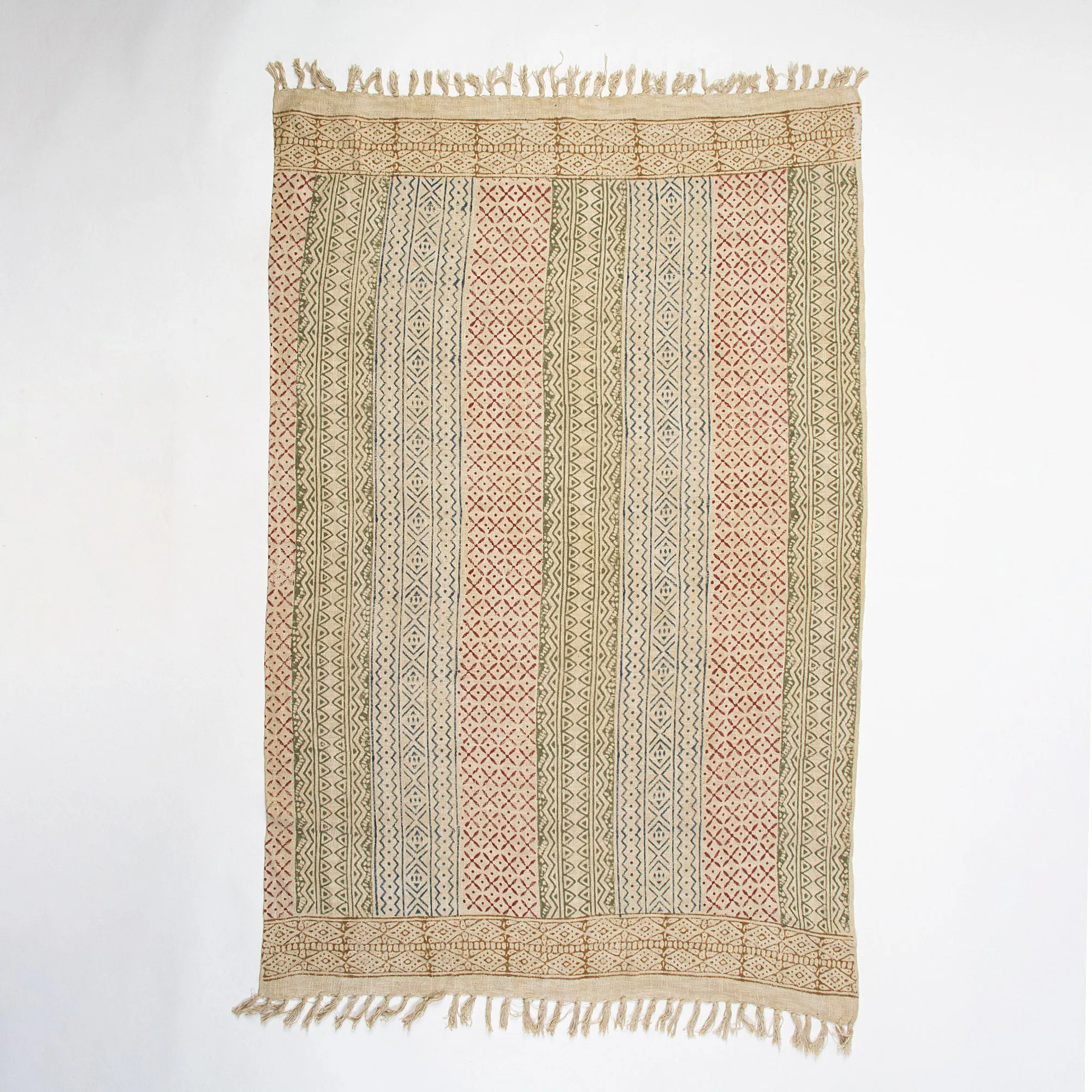 Soft Block Print Cotton Throw Blanket For Home Decor