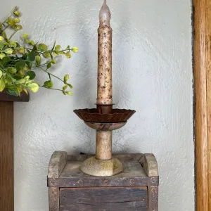 Spool with Fluted Pan Candle Holder 3 1/2"